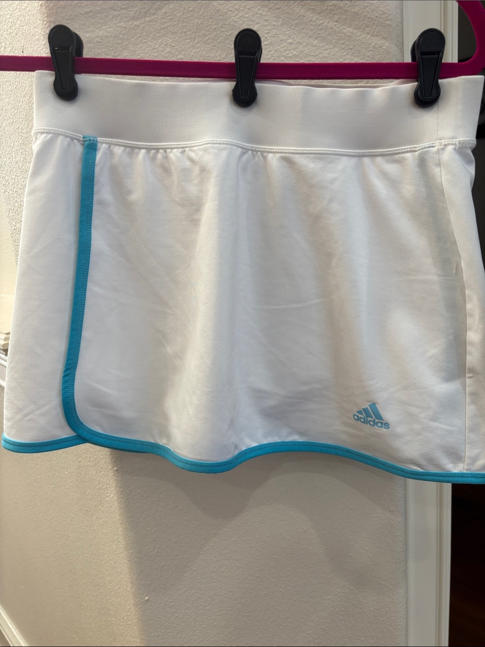 adidas White Skort with Teal Trim for Kids